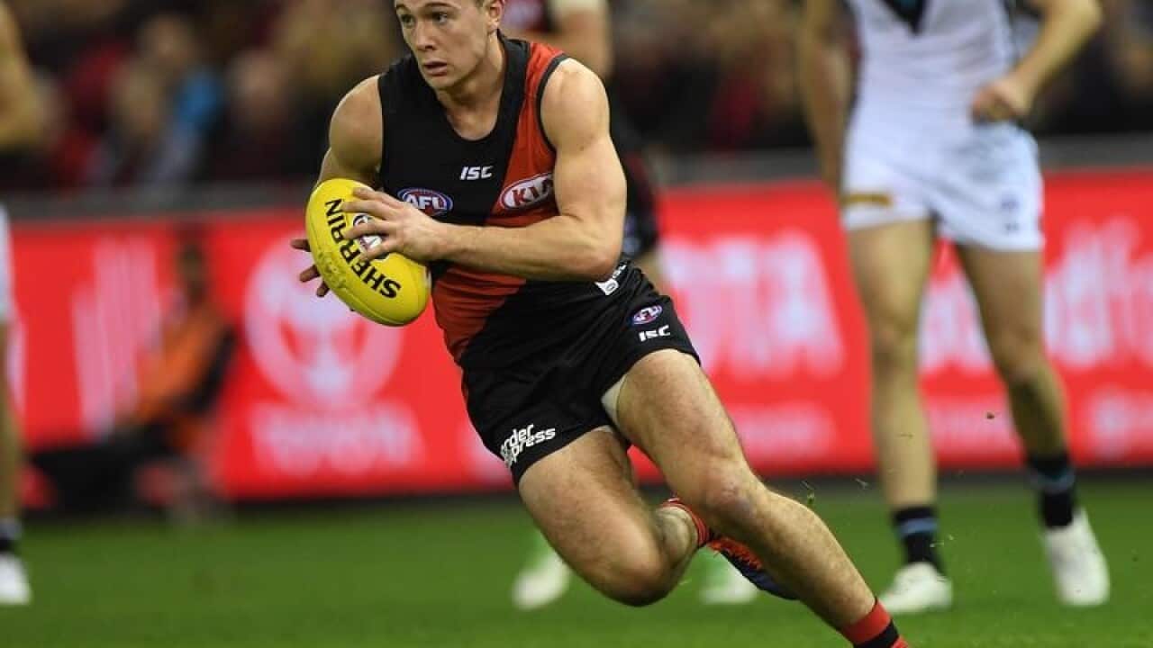 Conor McKenna of the Bombers is seen in action.