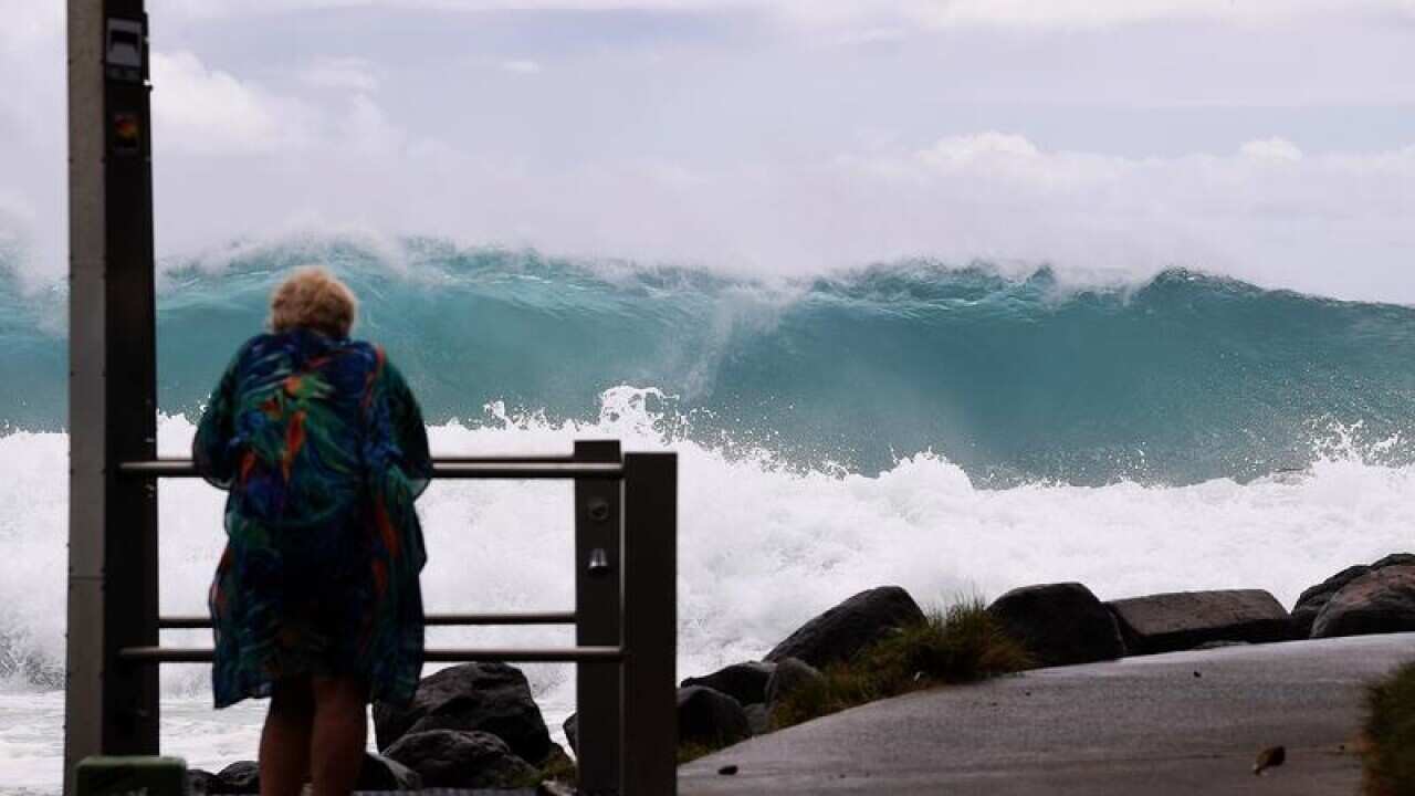 Large surf is seen on the Gold Coast.