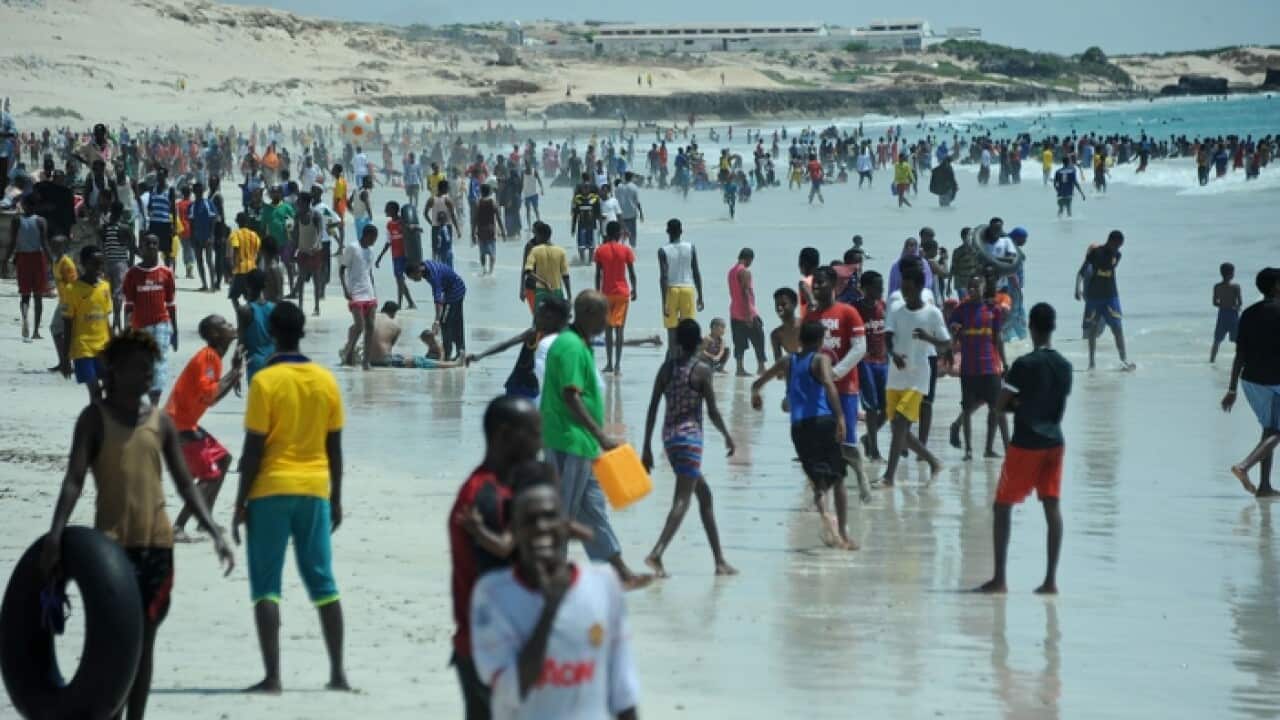 Relaxing on Lido beach in Mogadishu