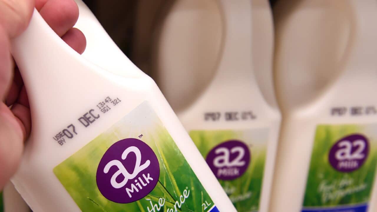 Bottles of A2 milk