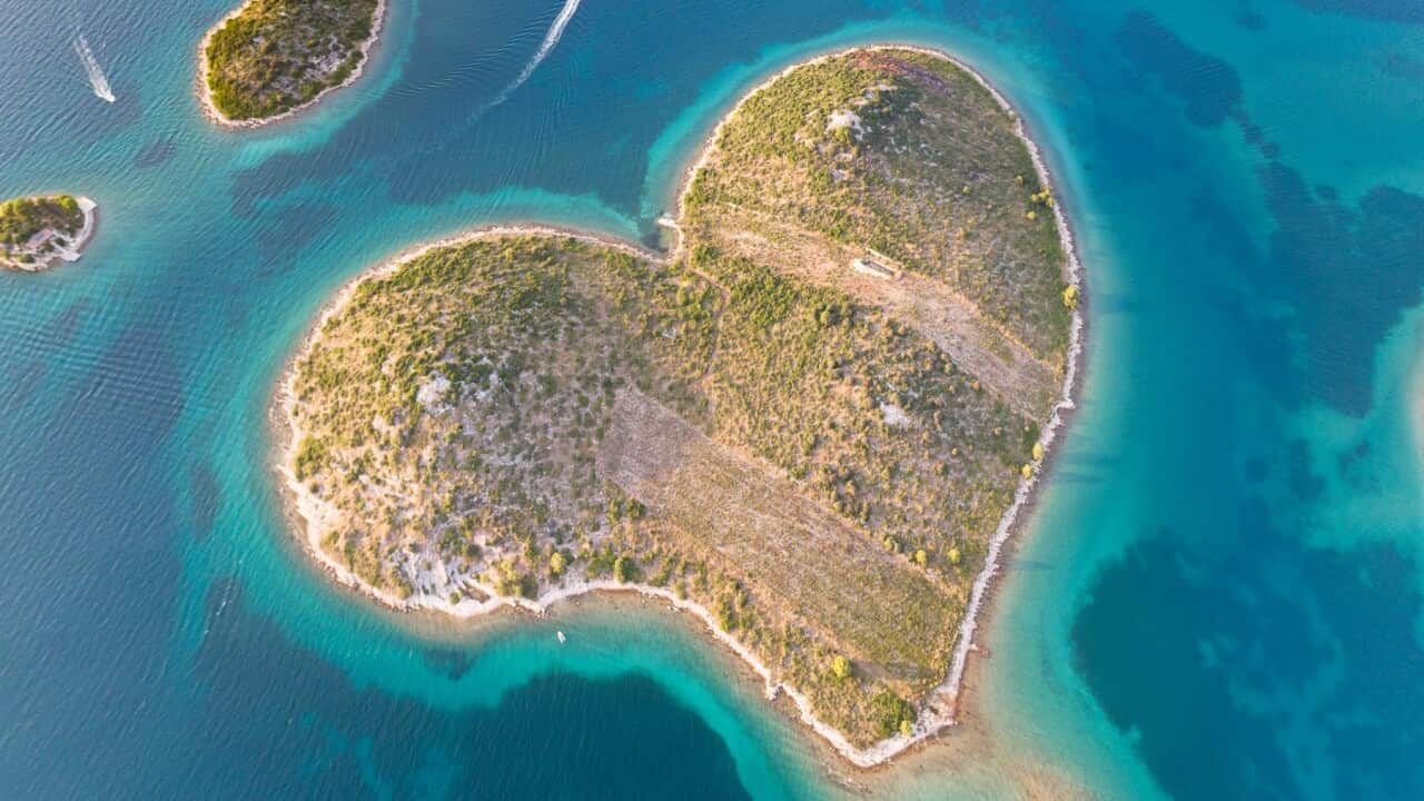 Island Galesnjak, heart shaped island, croatia