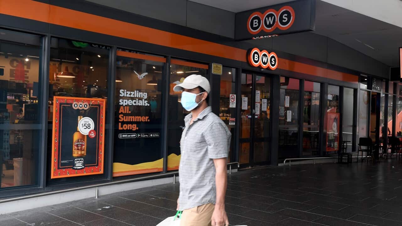 A General view of the BWS store at Berala in Sydney, Saturday, January 2, 2021. (AAP Image/Dan Himbrechts) NO ARCHIVING