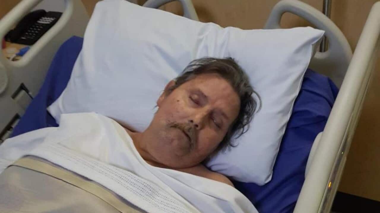 Tony Duffy in a hospital in Queensland