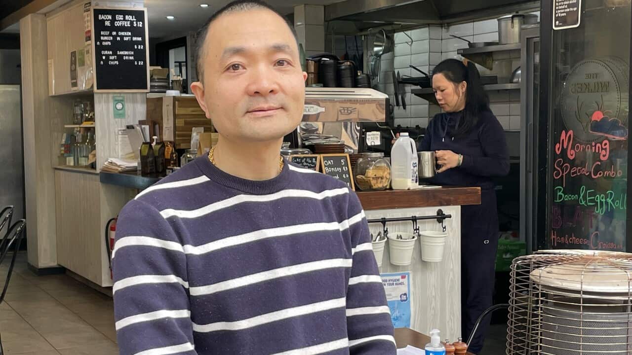 Dean Xu, owner of The Wilkes cafe in Artarmon is struggling to make ends meet (SBS-Sandra Fulloon).jpg