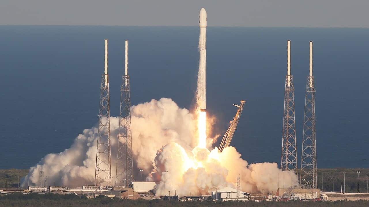 A SpaceX Falcon 9 rocket lifts off on Wednesday, April 18, 2018, from Space Launch Complex 40 at Cape Canaveral Air Force Station in Florida, USA.