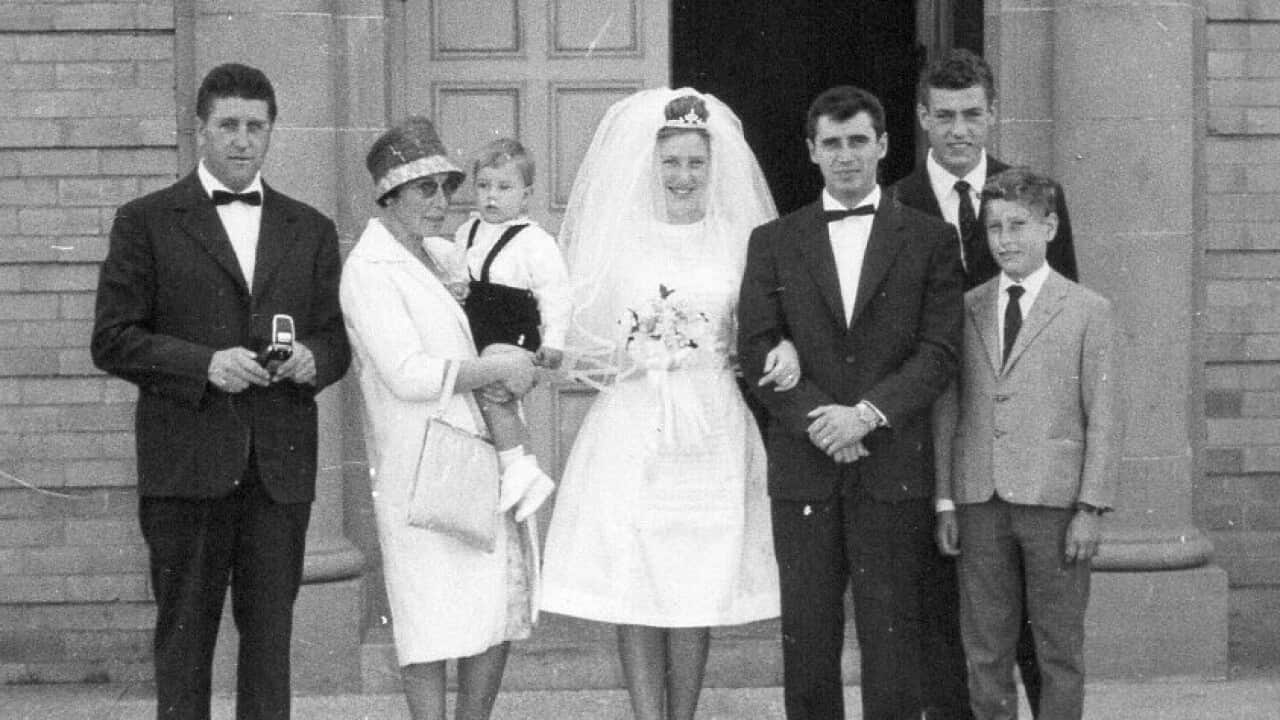 Marzia and Marino's wedding day in Unanderra in 1963.