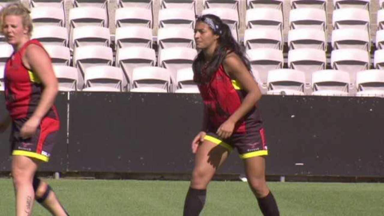 Maira Acevedo at training with Canada
