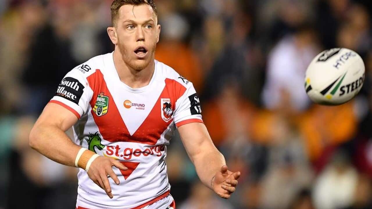 Cameron McInnes of the Dragons in action.