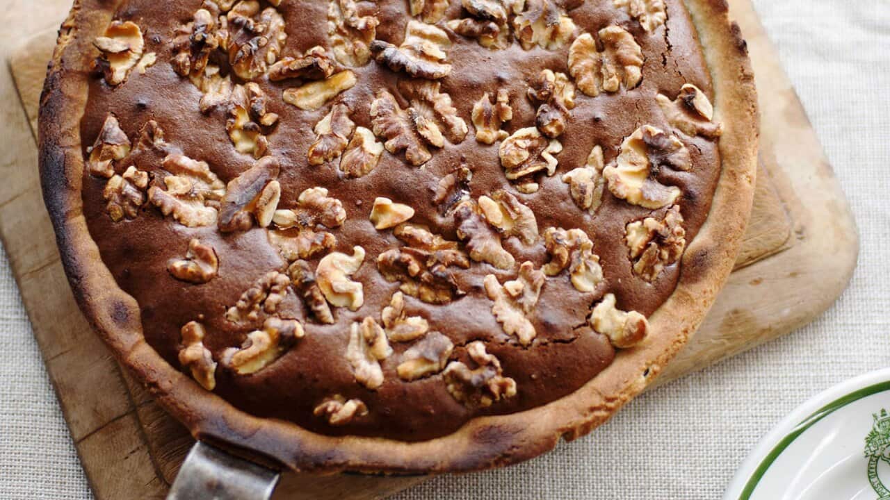 Walnut and whisky tart