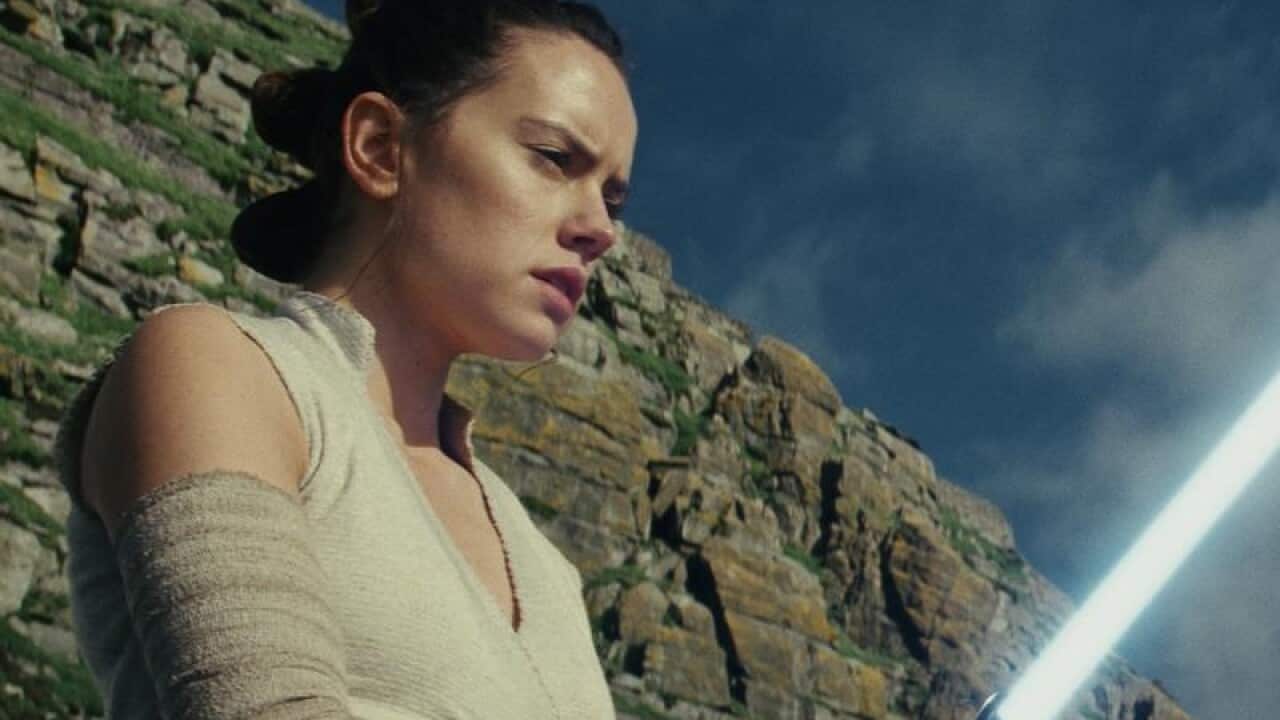 Daisy Ridley as Rey in "Star Wars: The Last Jedi."