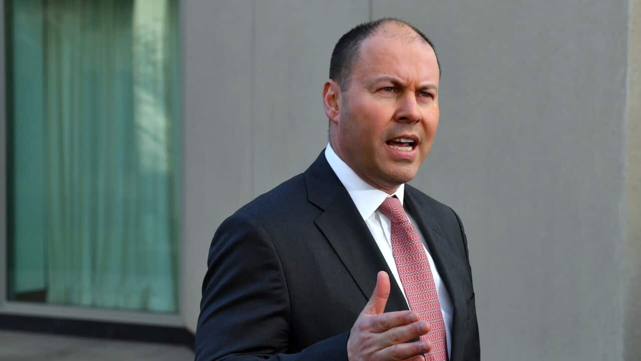 Treasurer Josh Frydenberg at a press conference at Parliament House in Canberra, Monday, July 6, 2020. (AAP Image/Mick Tsikas) NO ARCHIVING