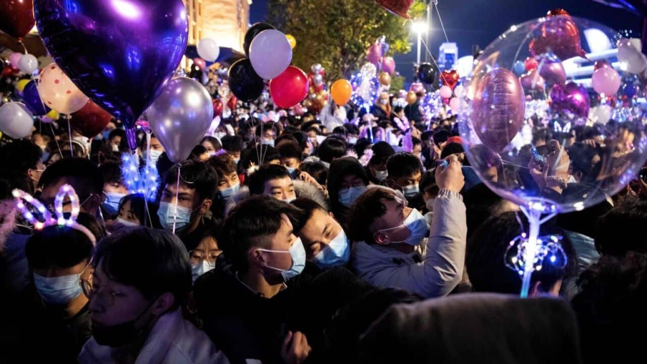 Thousands of people took to the streets of Wuhan for New Year's celebrations.