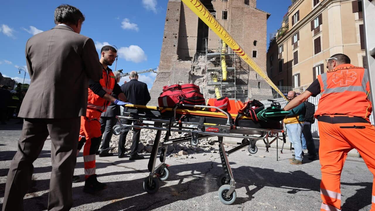 Rome's Torre dei Conti partially collapses during renovation, injuring worker