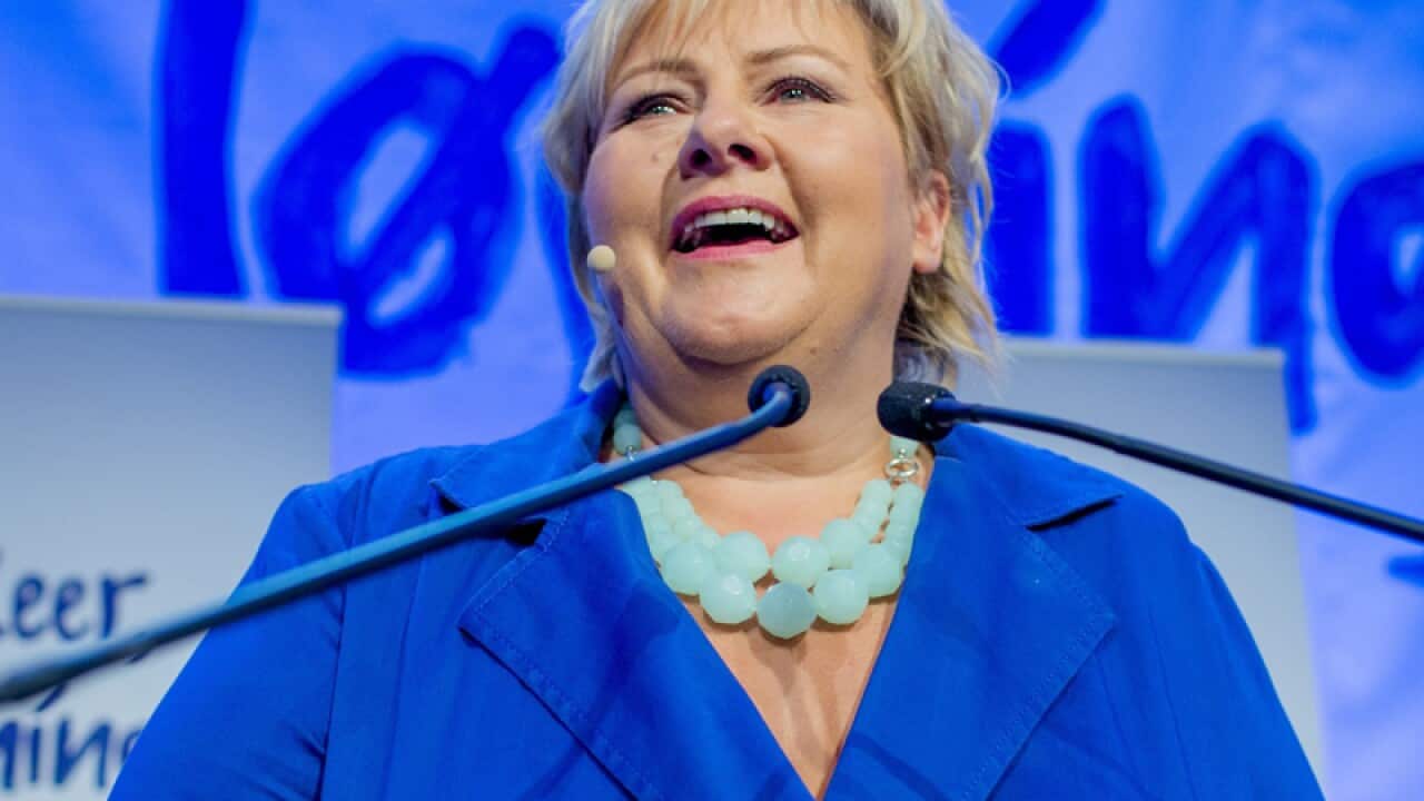 Norway's Conservative Party leader Erna Solberg