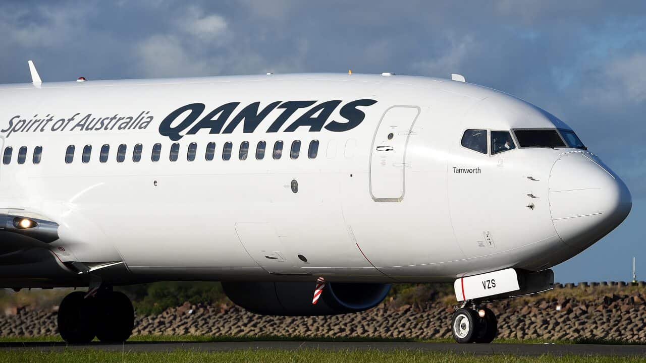 A Qantas Boeing 737-800 aircraft. Qantas says three of its fleet of Boeing 737s have cracks.