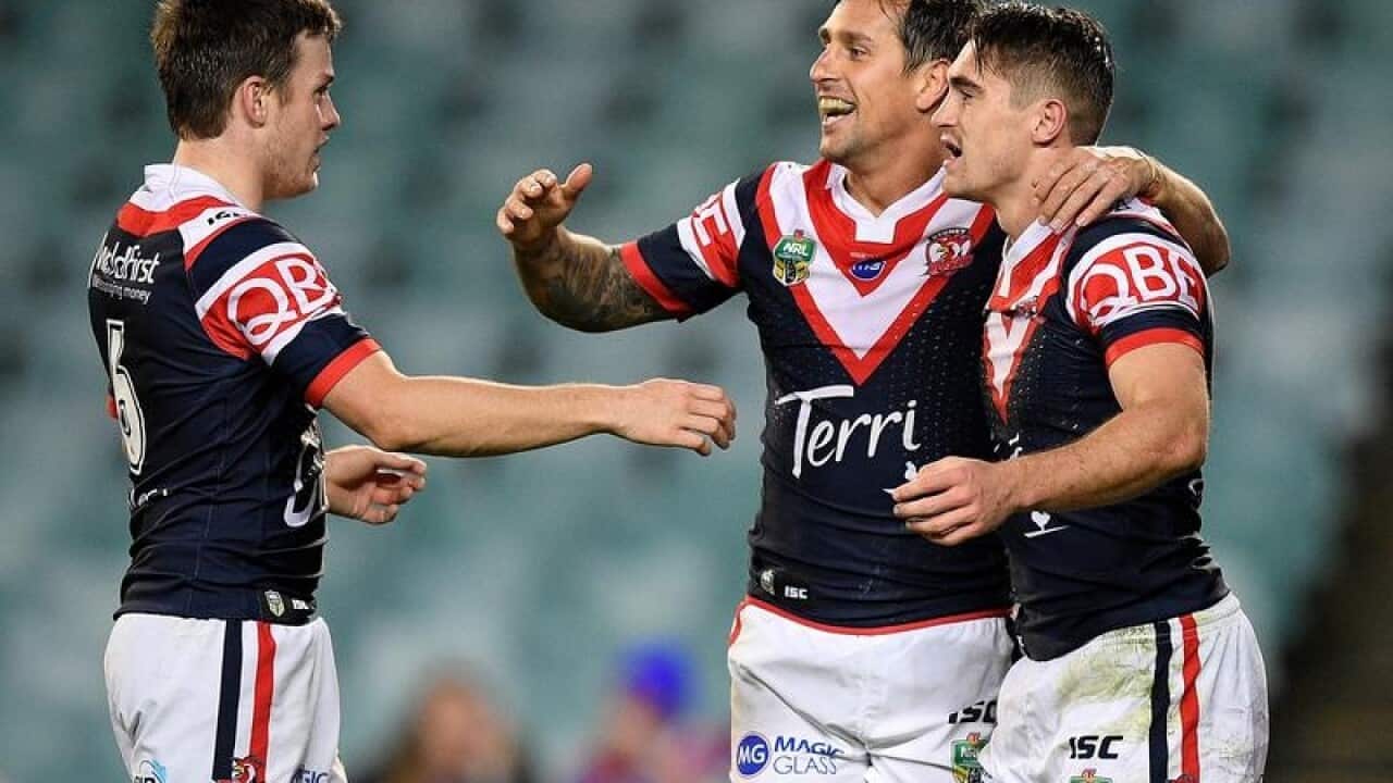 Luke Keary, Mitchell Pearce and Connor Watson.