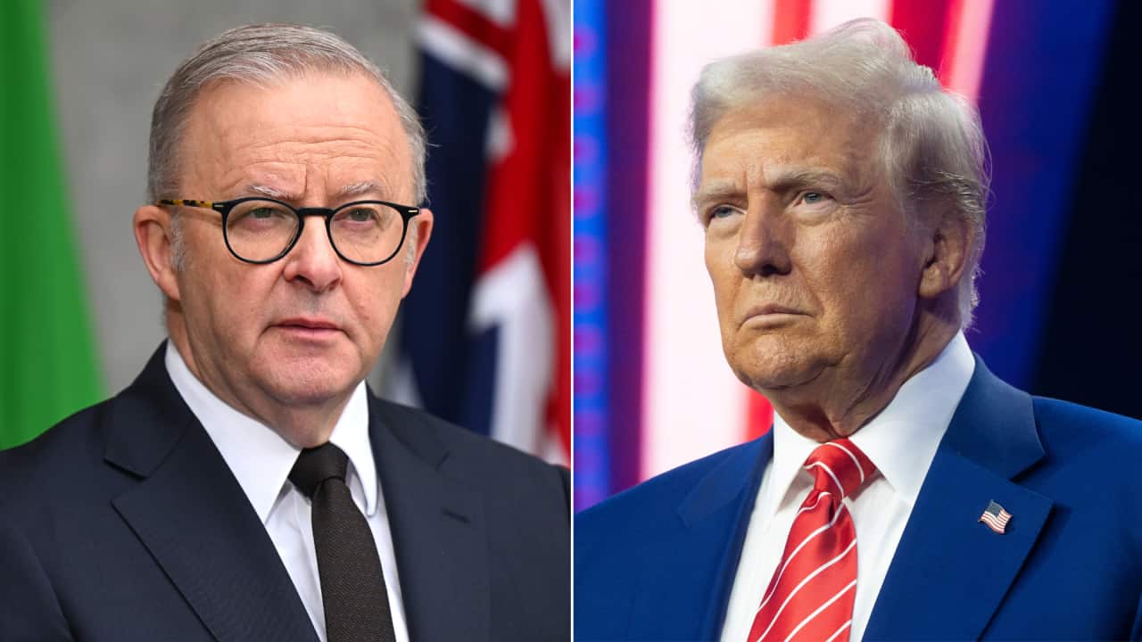 Australian Prime Minister Anthony Albanese (L), US President Donald Trump (R).