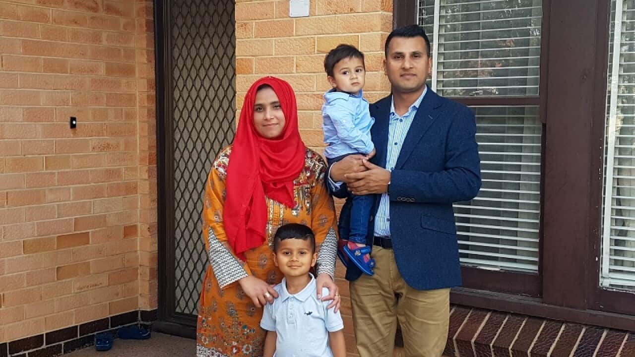 Ishtiaq Ahmed and his family in Adelaide (SBS).