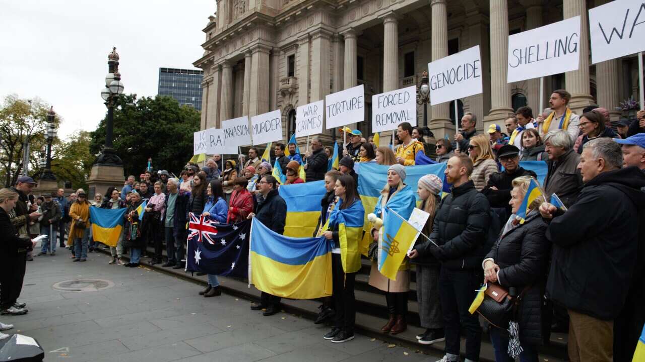 Melbourne. Rally against the war in Ukraine,5-06-2022
