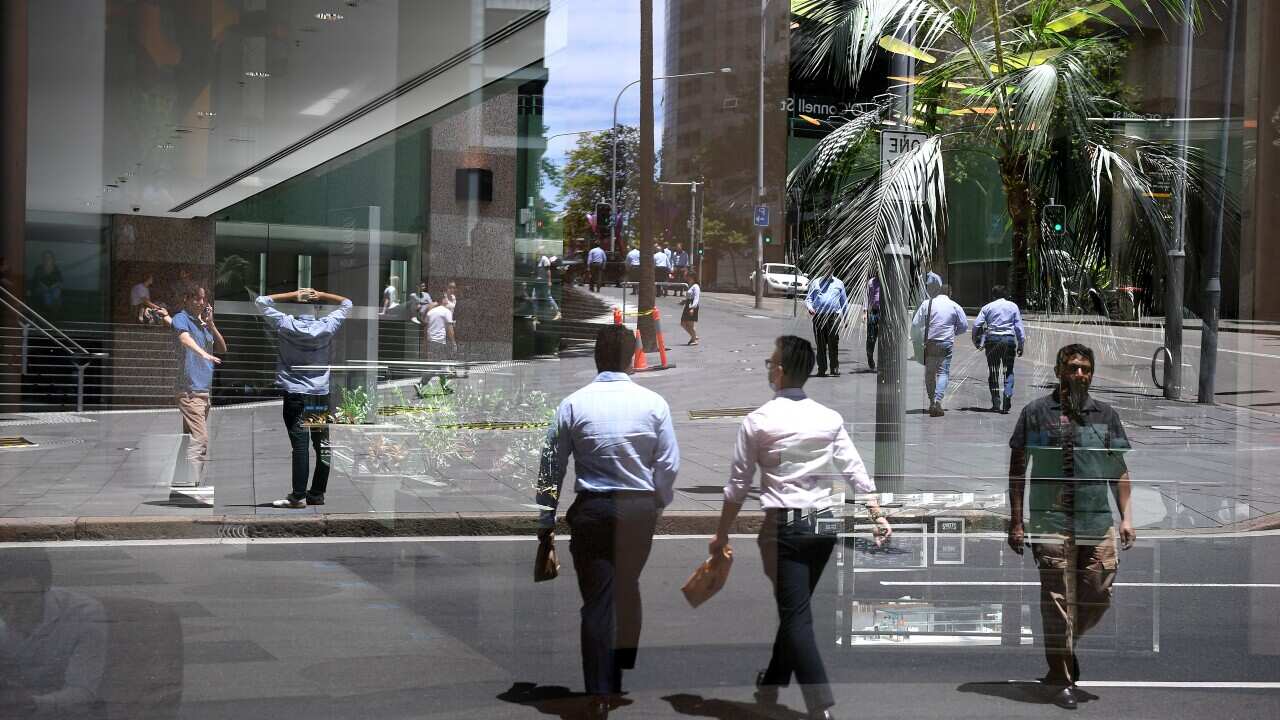 People walking outside.