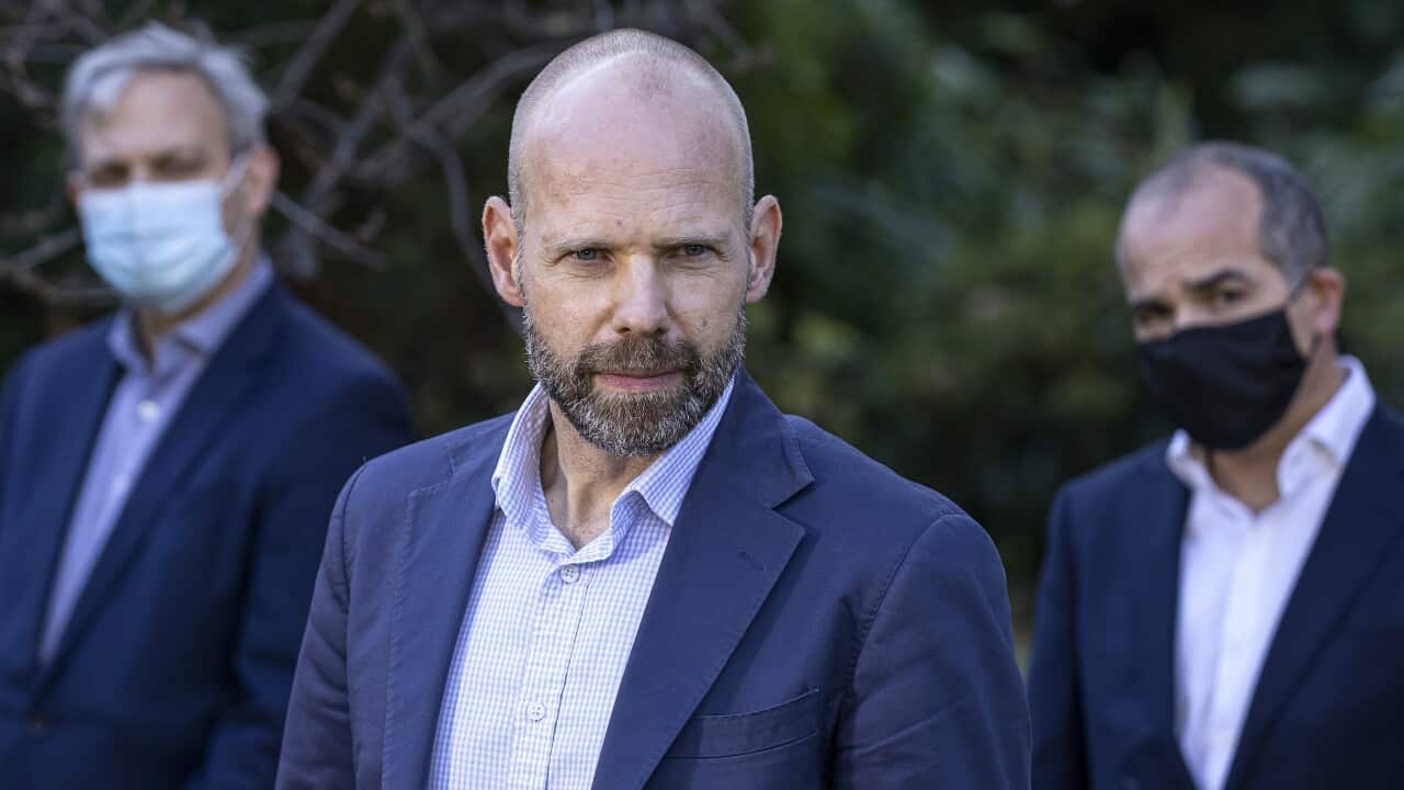 Victorian testing commander Jeroen Weimar speaks to the media during a press conference in Melbourne on Monday, 31 May, 2021. 