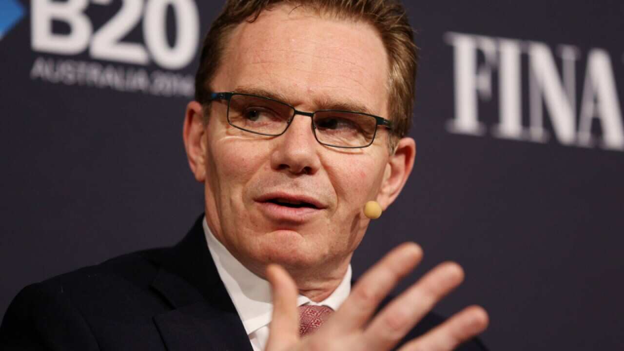 BHP Billiton Chief Executive Andrew Mackenzie speaks at B20 forum.
