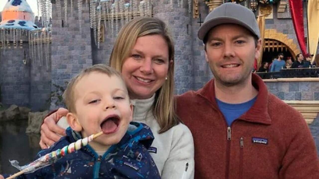 Christi-Ann Emous with her husband, Christopher Bilsborrow, and their four-year-old son Willem before their separation