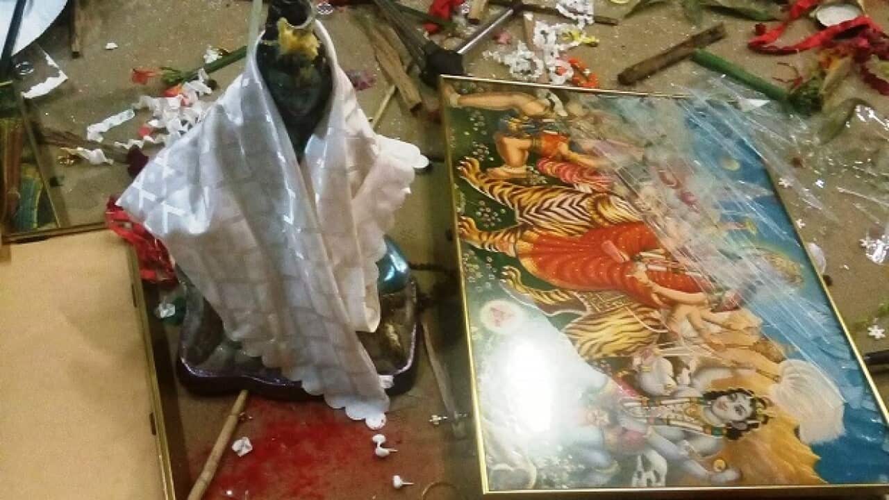 Relics and furniture have been damaged at a much-loved Hindu temple in Sydney. 