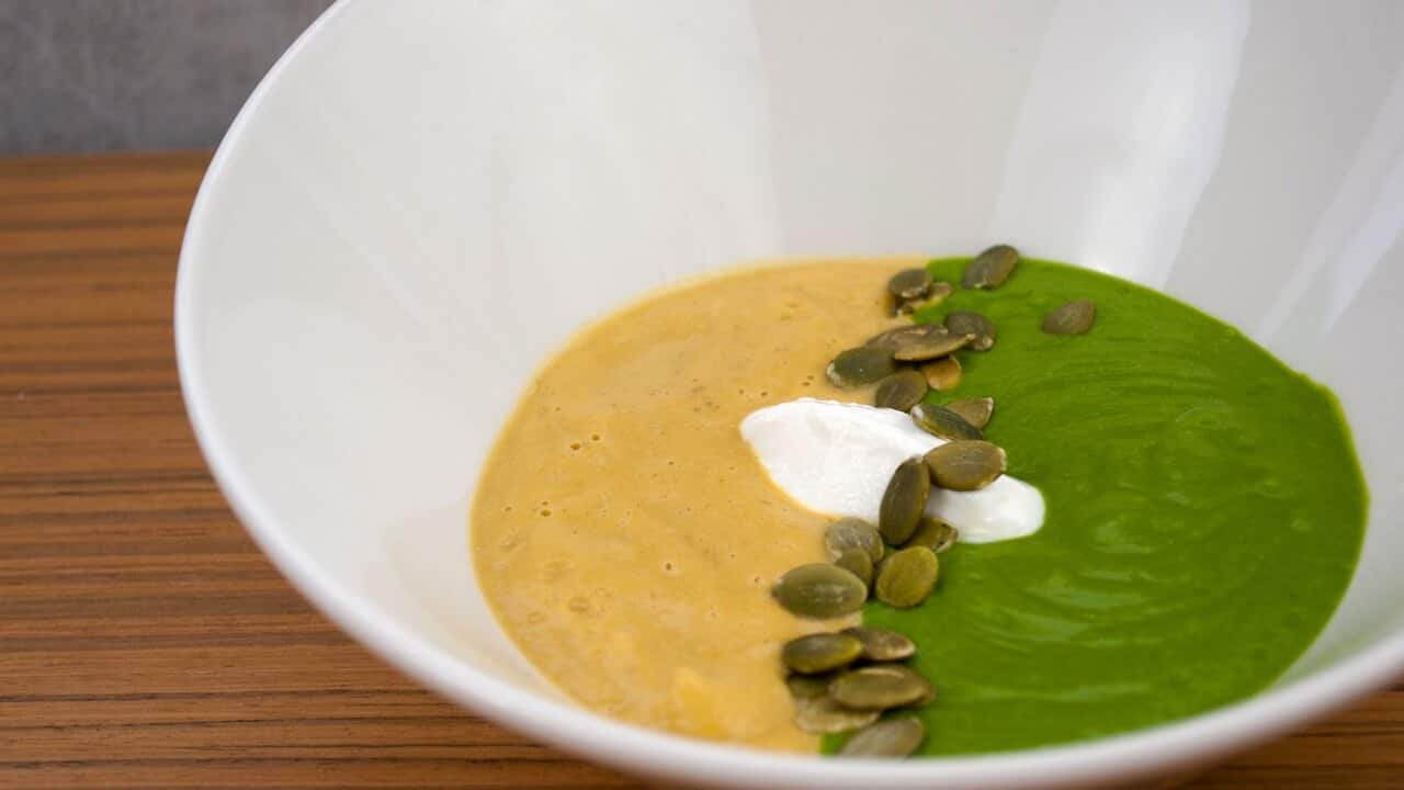 Spiced acorn squash soup