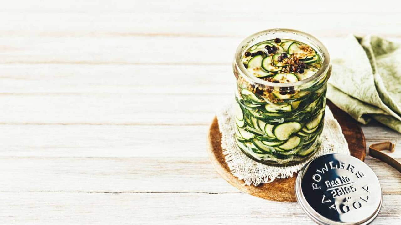 Pickled zucchini slices