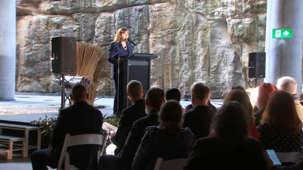 Rachel Perkins speaks at the event at Barangaroo in Sydney (SBS).jpg