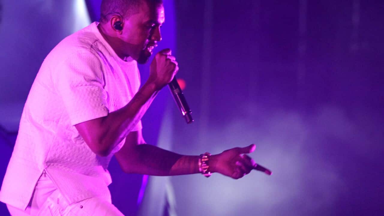 Kanye West performs at the BET Awards  in Los Angeles