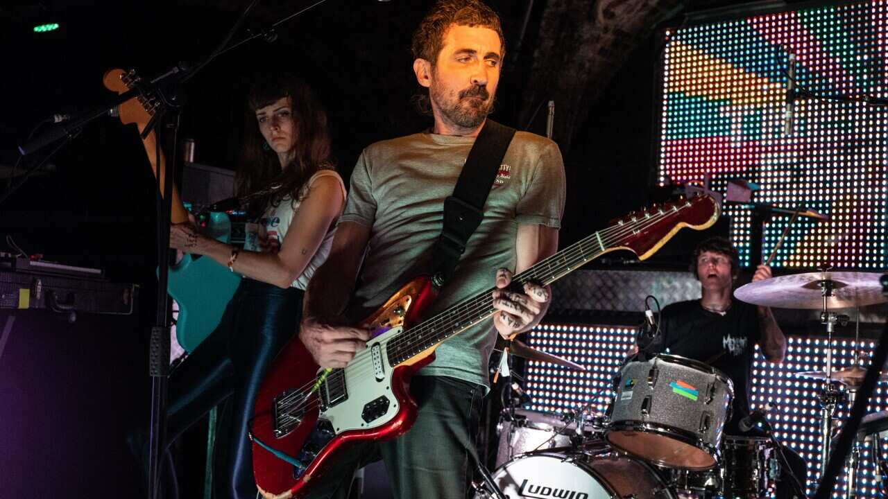 BRIGHTON, ENGLAND - MAY 10: Erica Dunn and Gareth Liddiard of Tropical F*** Storm perform at Coalition on May 10, 2019 in Brighton, England.