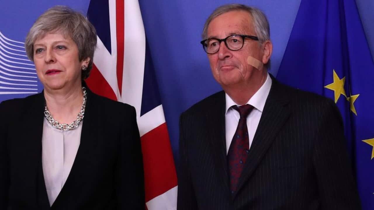 British Prime Minister Theresa May and European Commission President Jean-Claude Juncker