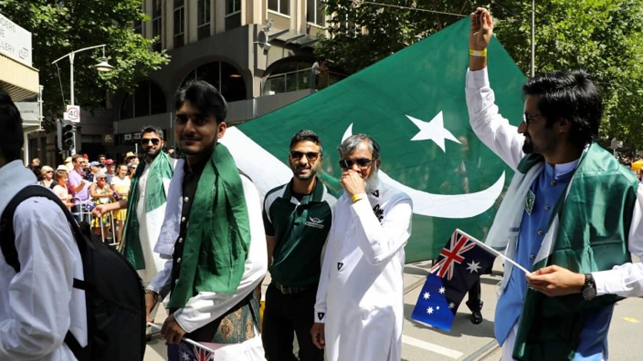 Pakistani Australians celebrate Pakistan Independence Day in Melbourne.