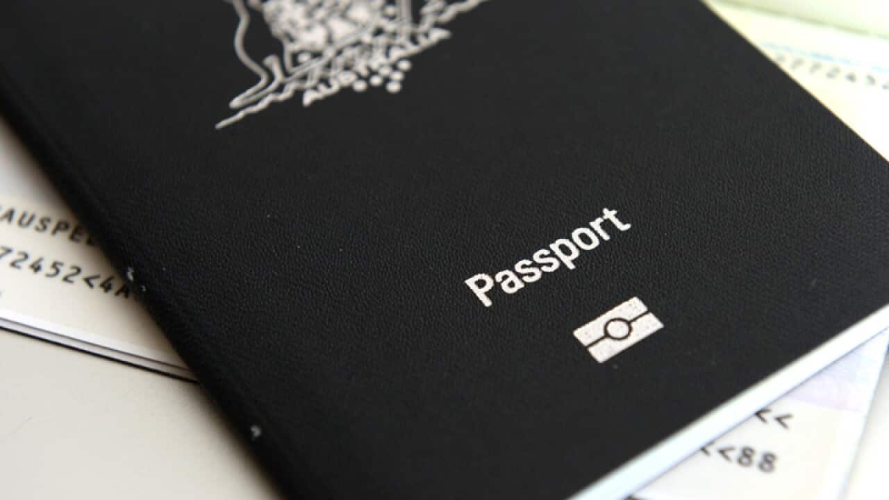 An Australian passport pictured in Brisbane