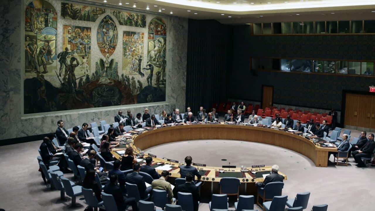 he UN security council meets