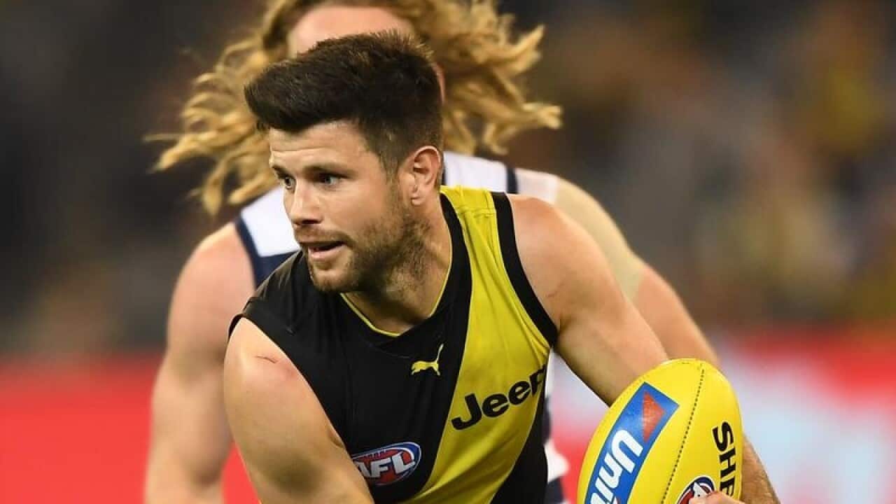 Skipper Trent Cotchin of the Tigers.