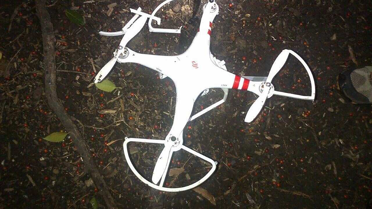 The drone that crashed onto the White House grounds in Washington, Monday, Jan. 26, 2015. (AP Photo/US Secret Service)