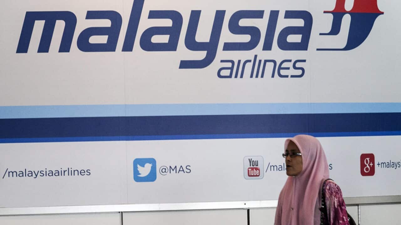 A Malaysian Airlines signboard at KL International Airport.