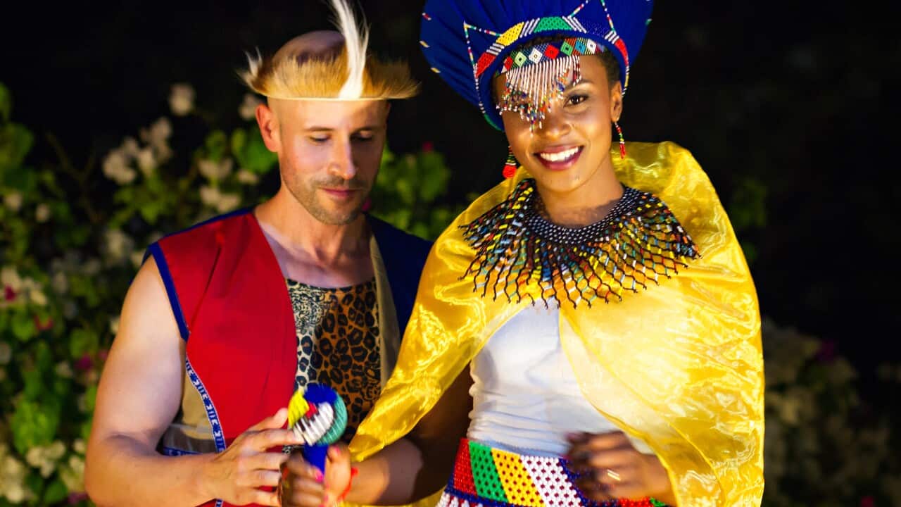 Sheron Sultan and Nick Toth, at one of their wedding ceremonies