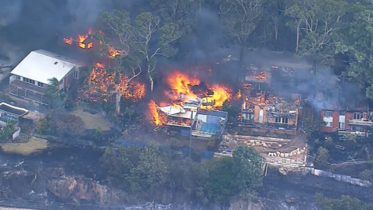 Homes were destroyed in the fire at Koolewong. (ABC News).png