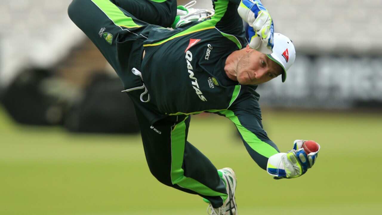 Peter Nevill during a nets session at Lord's, London..