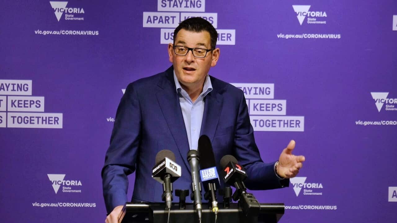 Victorian Premier Daniel Andrews speaks to the media