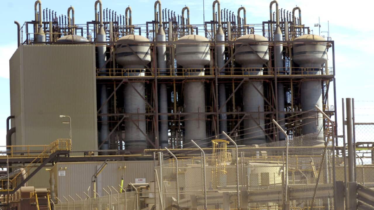 File photo of the Uranium extraction plant at the Olympic Dam mine