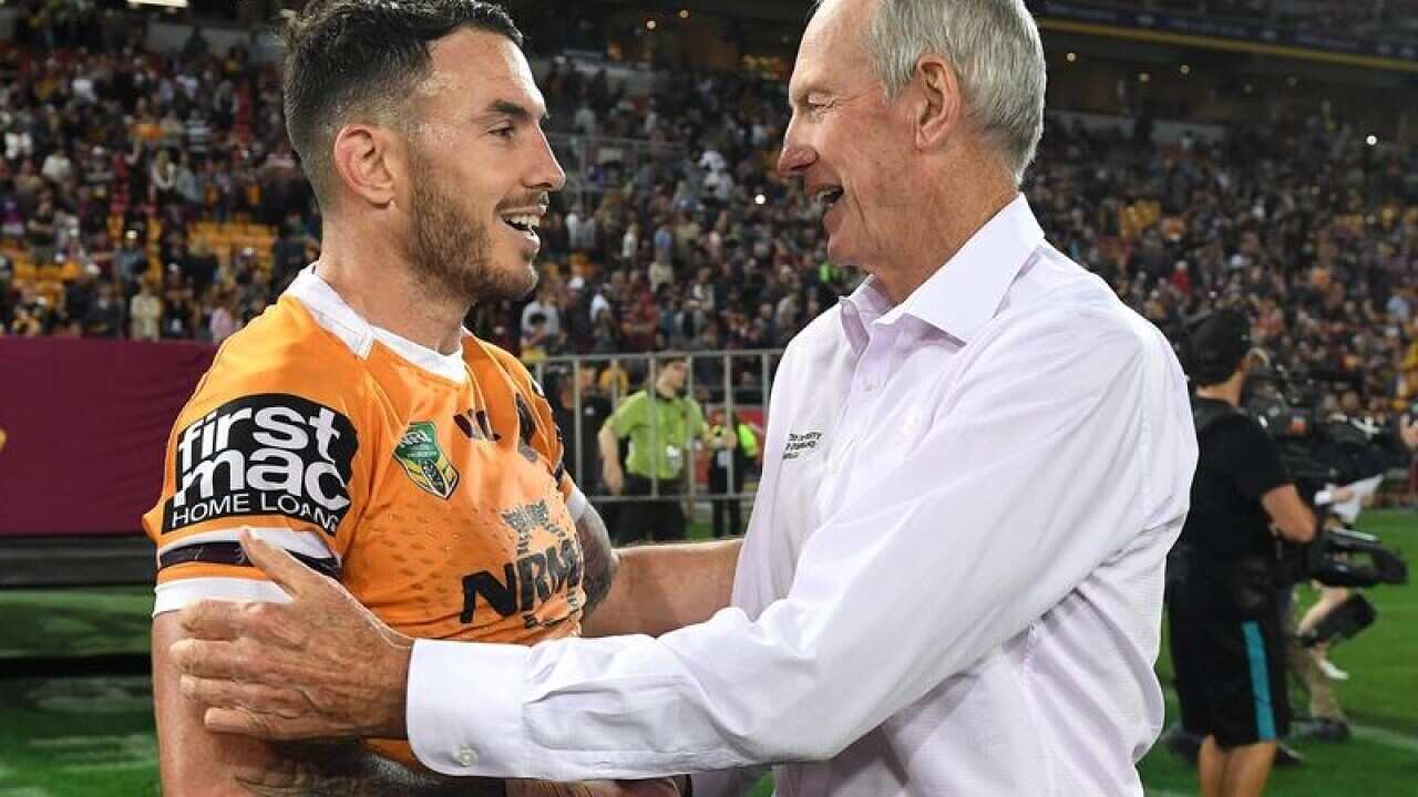 Darius Boyd and Wayne Bennett