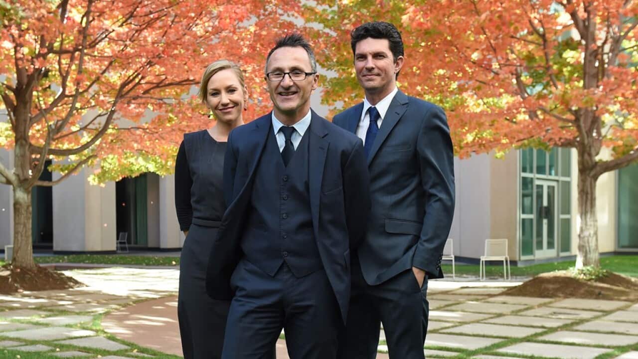 Richard Di Natale, Scott Ludlam and Larissa Waters