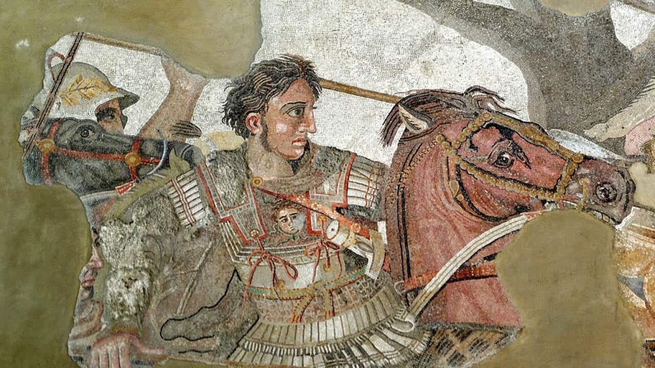 Alexander der Grosse (Ausschnitt von Mosaik in Pompei)