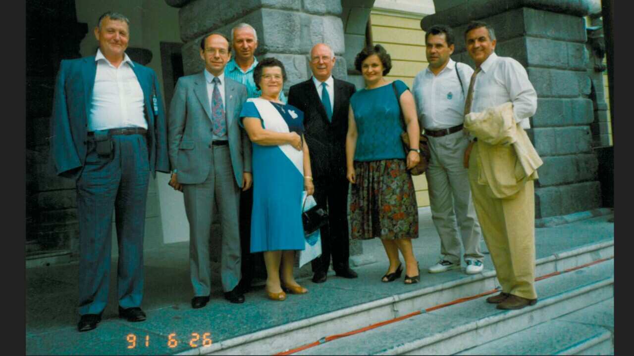 Delegacija Svetovnega Slovenskega kongresa v Ljubljani, 26. junija, 1991