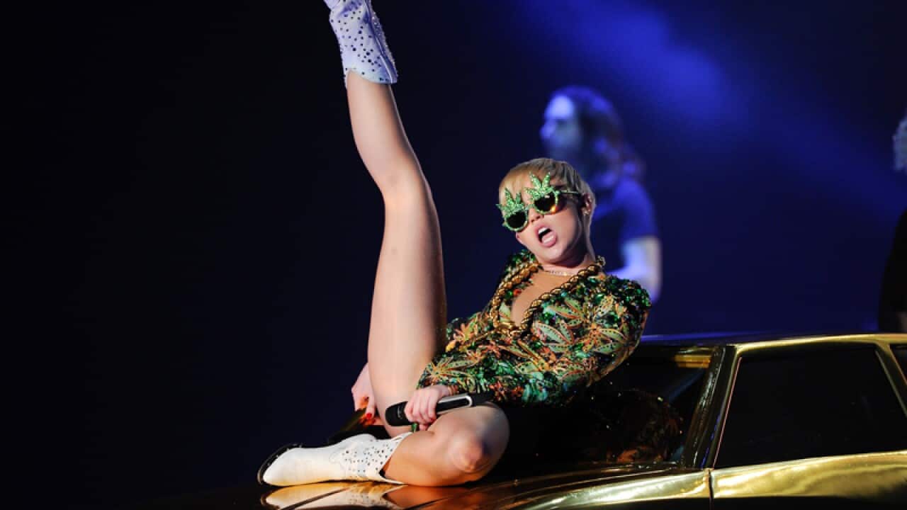 US pop singer Miley Cyrus